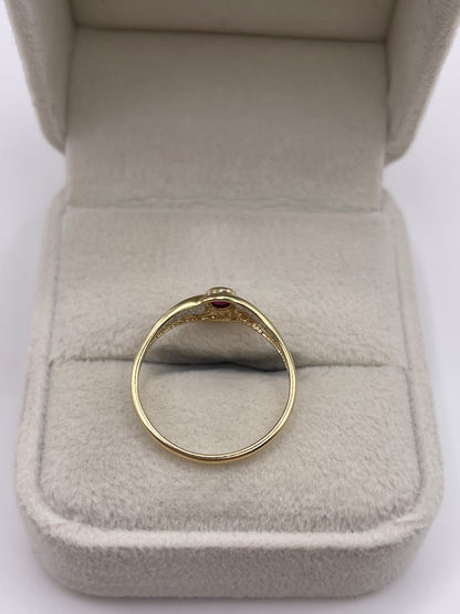 9ct gold ruby and diamond ring