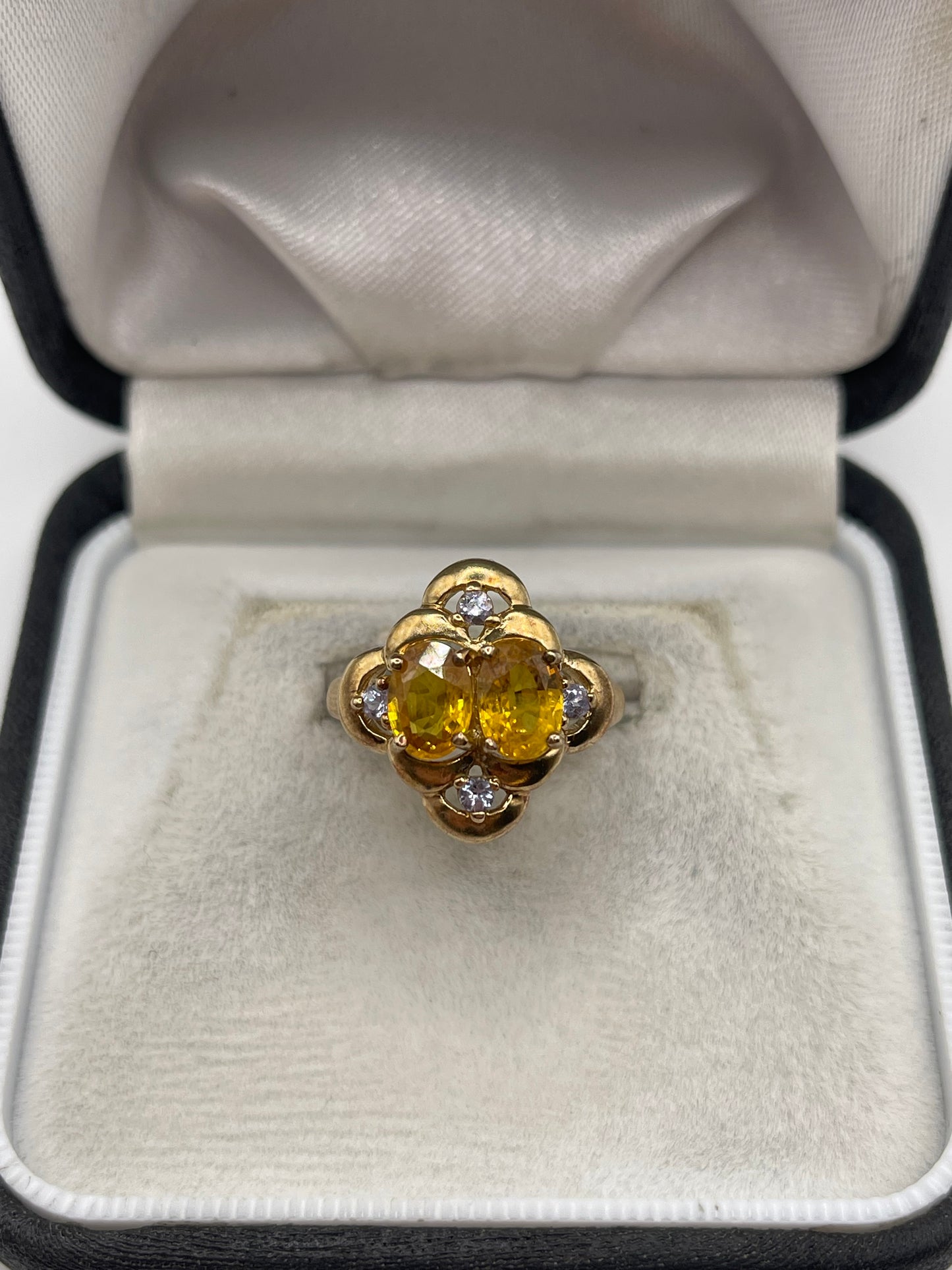 9ct gold sapphire and tanzanite ring