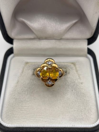 9ct gold sapphire and tanzanite ring