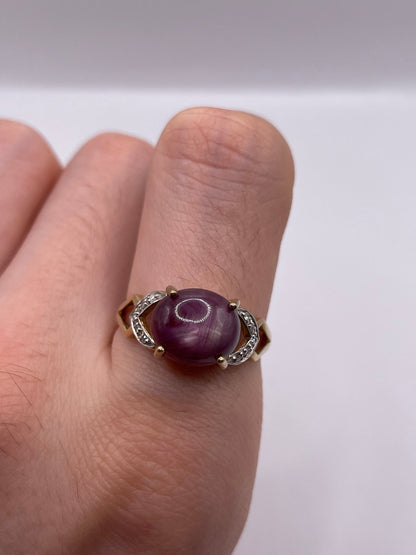 9ct gold star ruby and diamond ring
