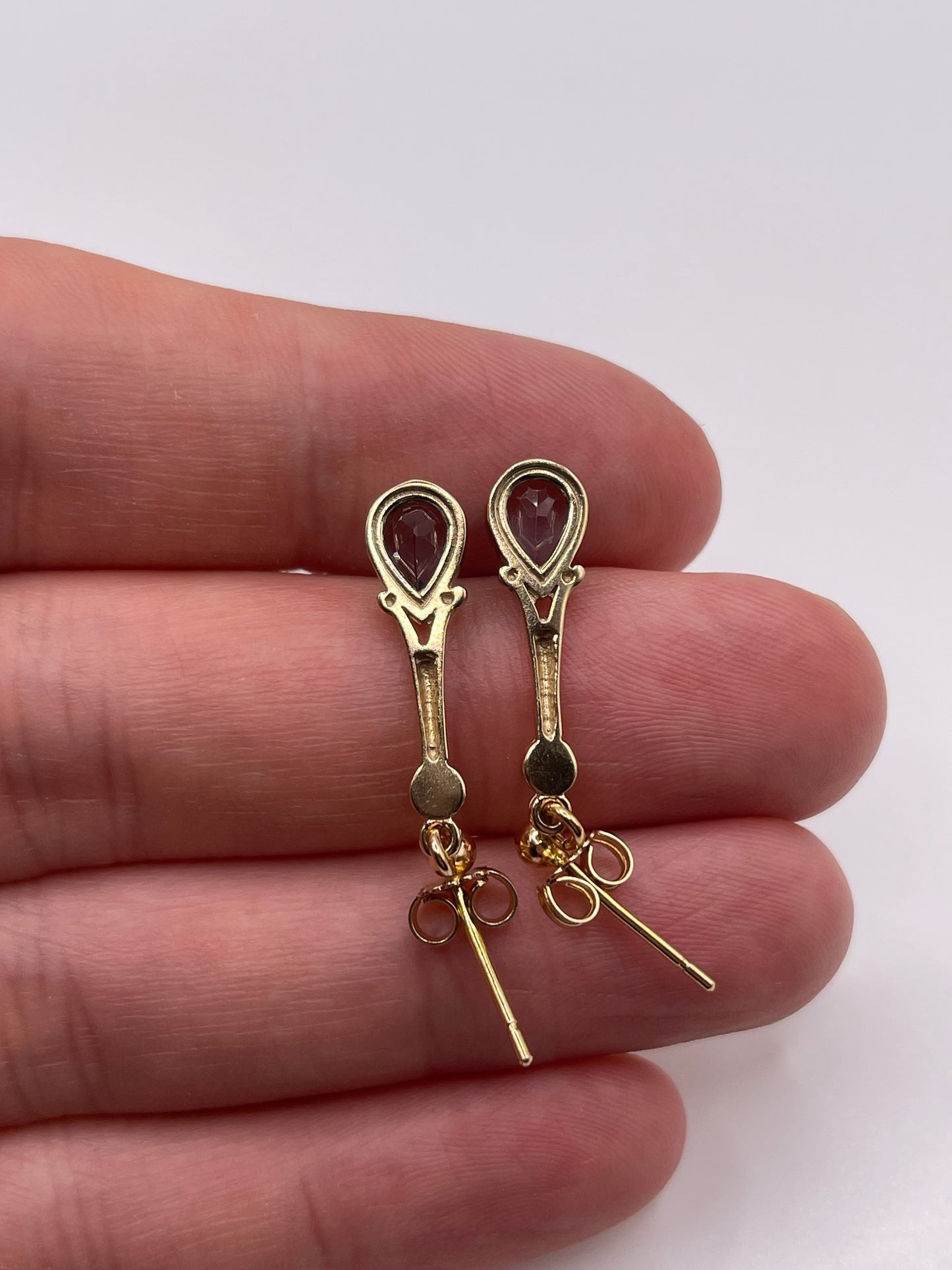 9ct gold topaz and pearl earrings