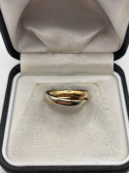 9ct tri gold ring