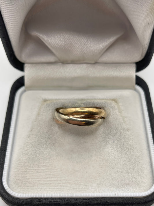 9ct tri gold ring