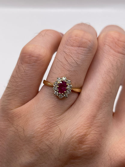 18ct gold ruby and diamond ring