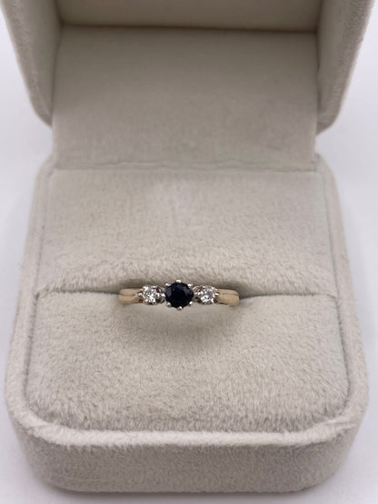 9ct gold sapphire and diamond ring