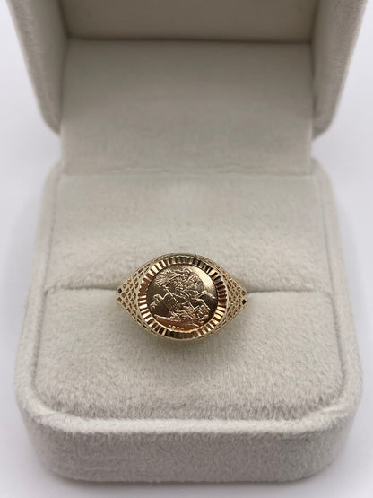 9ct gold coin ring