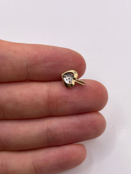9ct gold diamond heart pendant