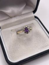 Load image into Gallery viewer, 9ct gold amethyst and diamond ring
