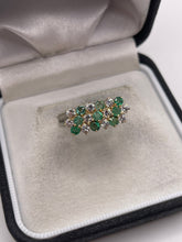 Load image into Gallery viewer, 9ct gold emerald and cz ring
