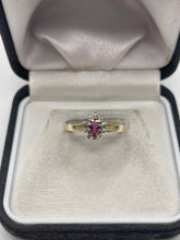 Load image into Gallery viewer, 9ct gold ruby and diamond ring
