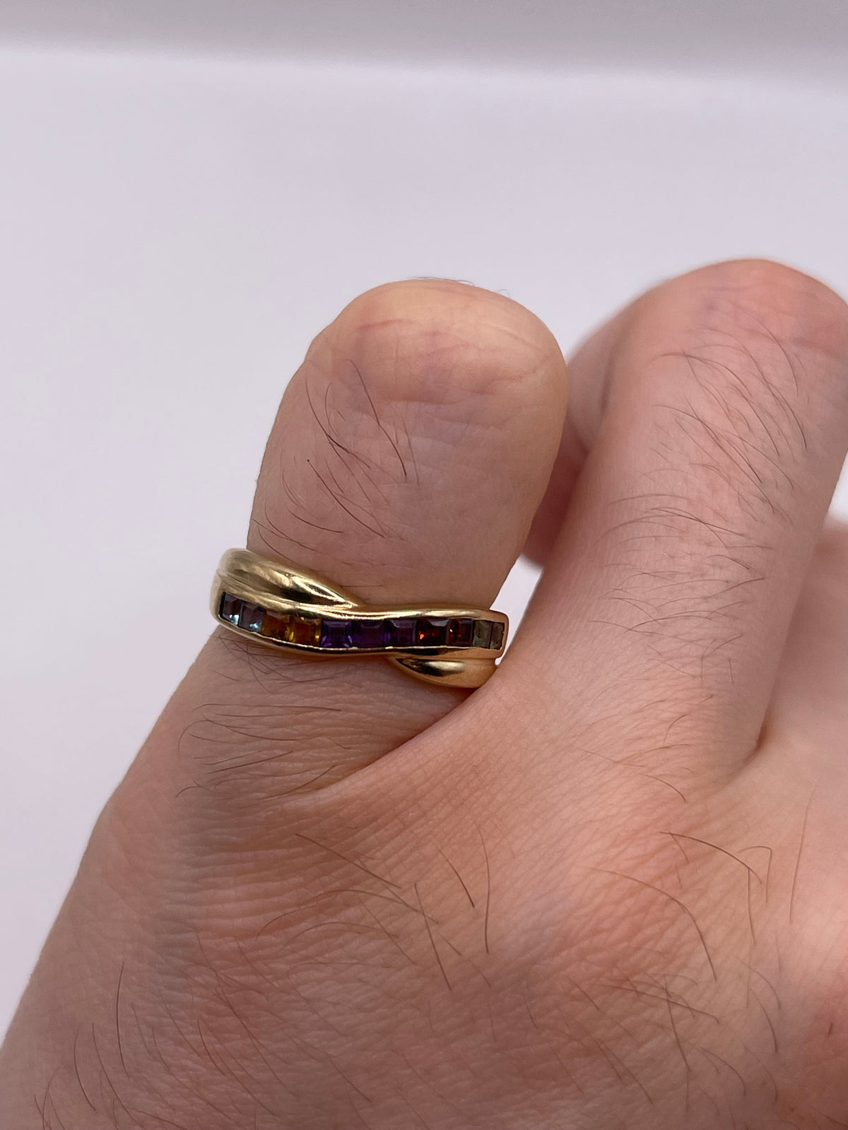 9ct gold multi gemstone ring