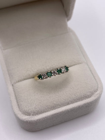18ct gold emerald and diamond ring