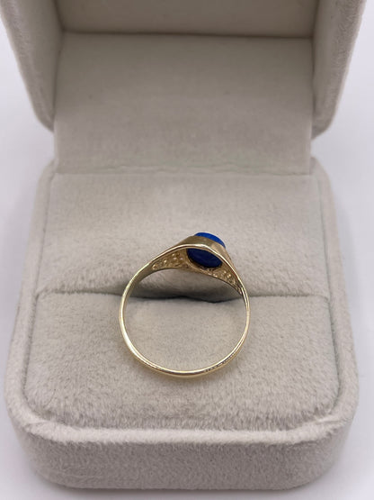 9ct gold lapis lazuli signet ring