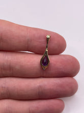 Load image into Gallery viewer, 9ct gold amethyst and diamond pendant
