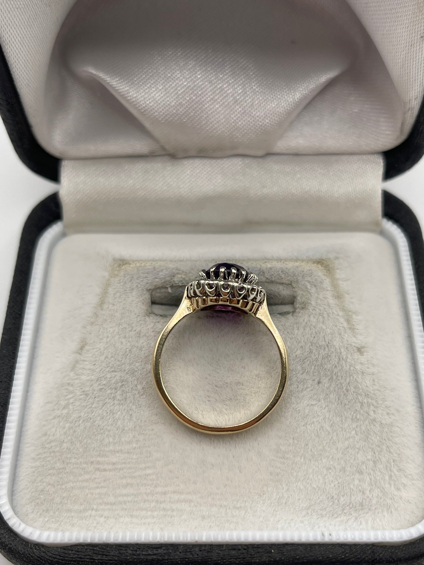 9ct gold amethyst and paste ring