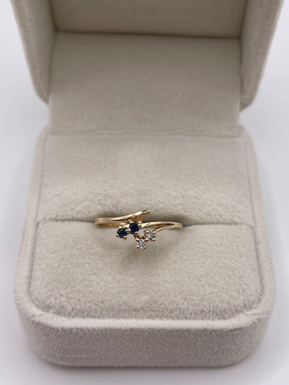 9ct gold sapphire and diamond ring