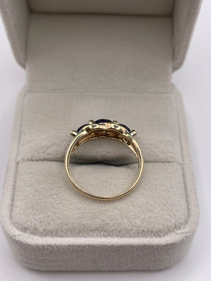 9ct gold sapphire and diamond ring