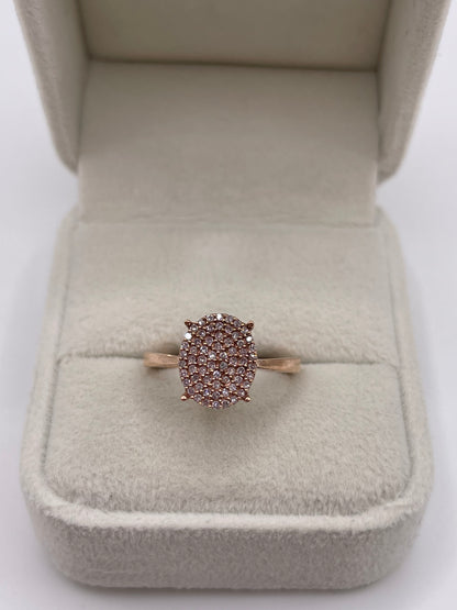 9ct rose gold diamond cluster ring