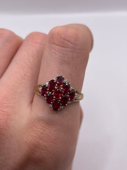9ct gold ruby and diamond ring