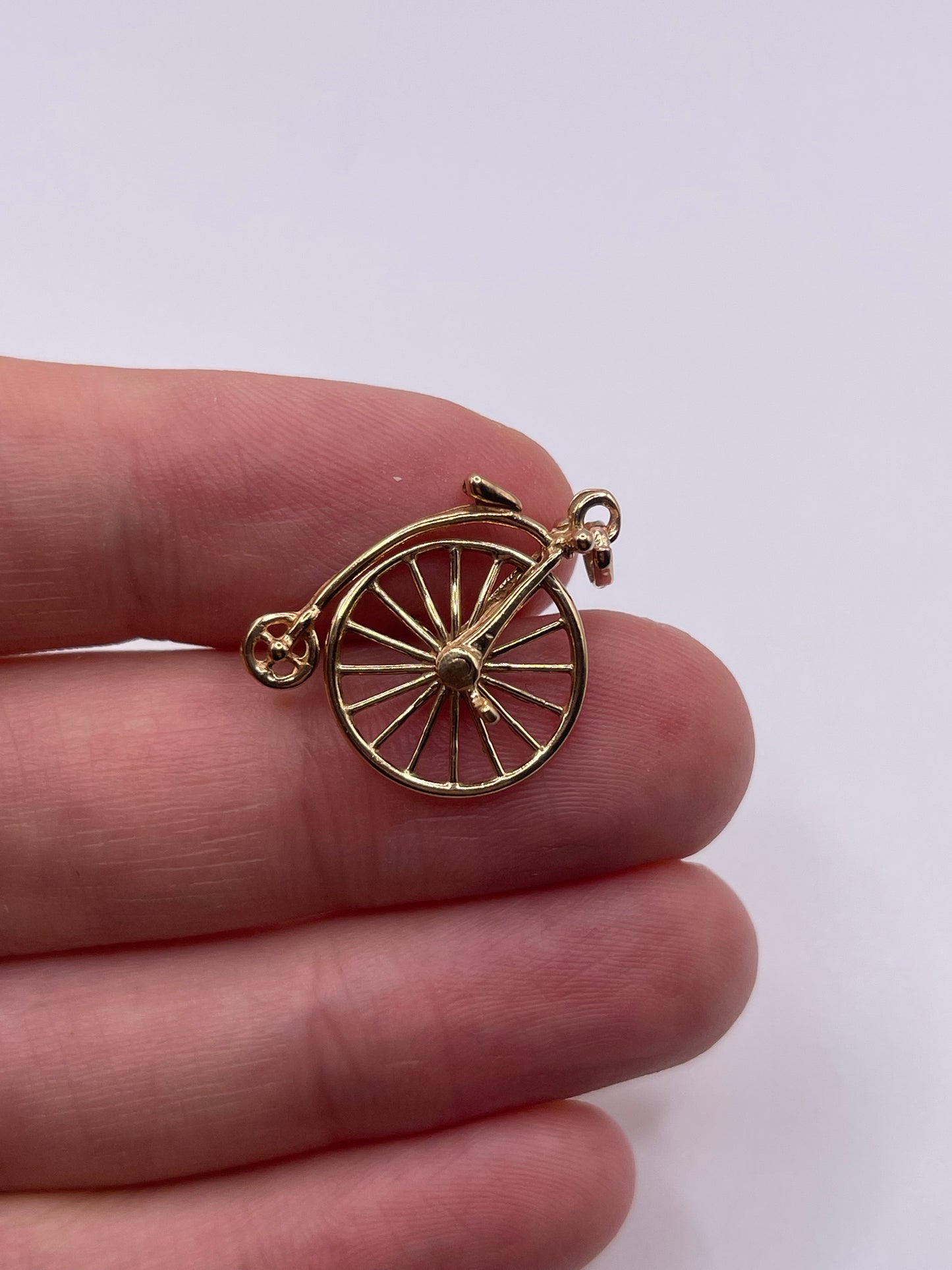 9ct gold penny farthing charm