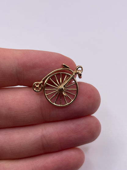 9ct gold penny farthing charm