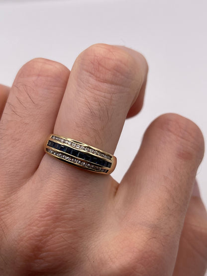 9ct gold sapphire and diamond ring