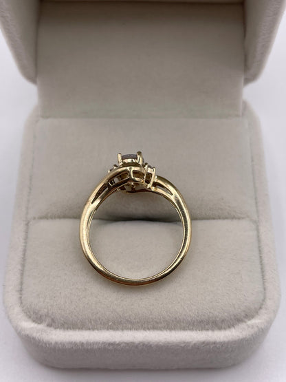9ct gold opal and zircon ring