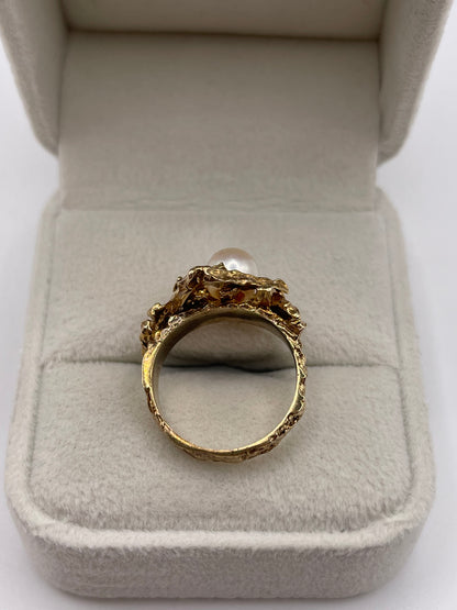 9ct gold pearl ring