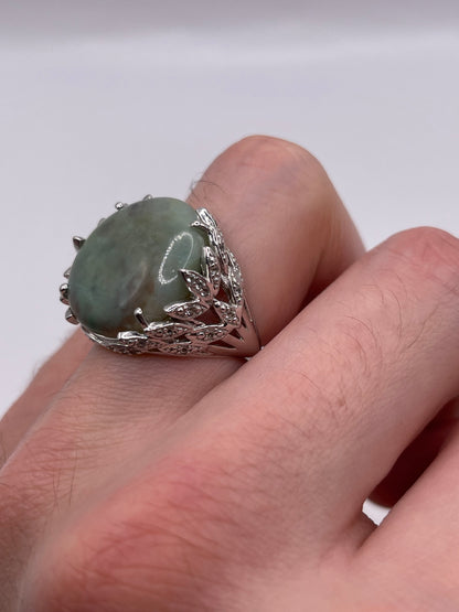 Silver aquaprase ring
