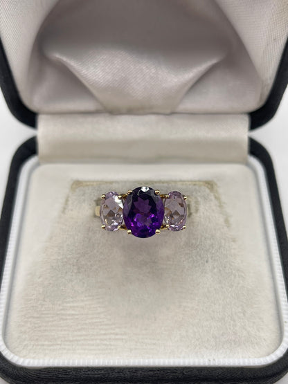 9ct gold amethyst ring