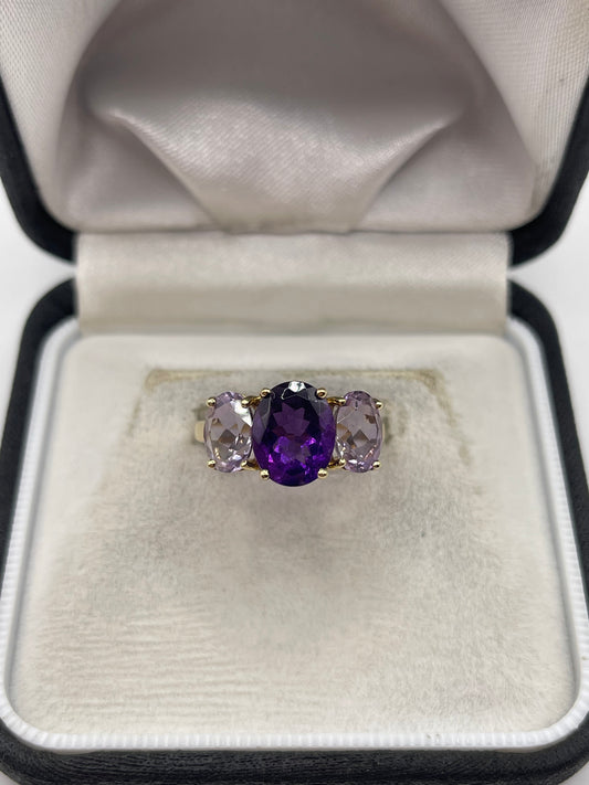 9ct gold amethyst ring