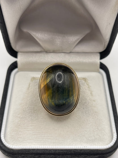 9ct gold tigers eye ring