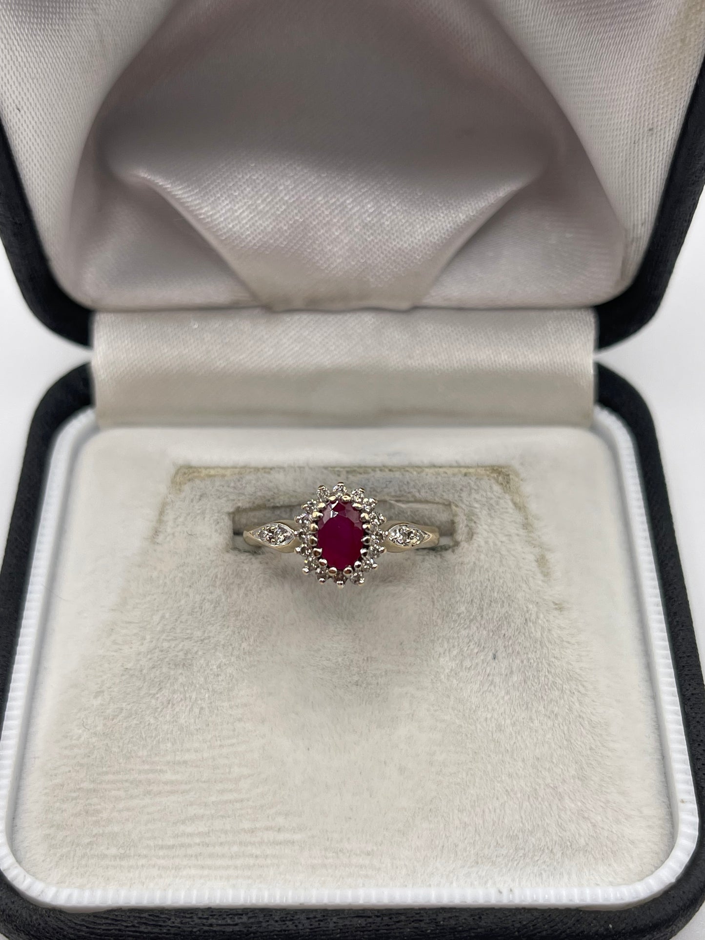 9ct gold ruby and diamond ring