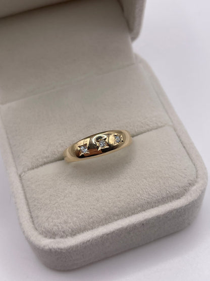 9ct gold topaz gypsy ring