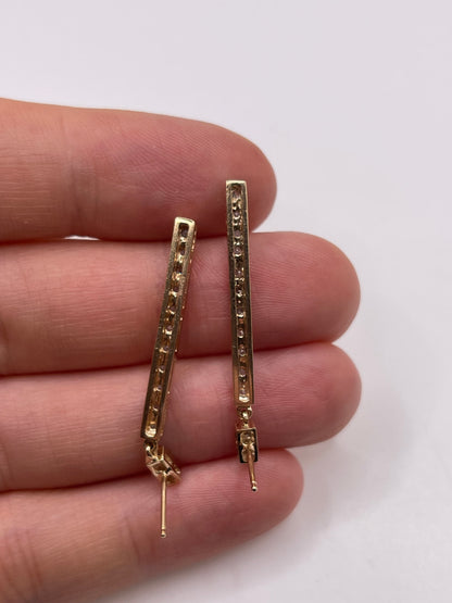 9ct gold diamond earrings
