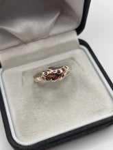 Load image into Gallery viewer, 9ct gold ruby and cz ring
