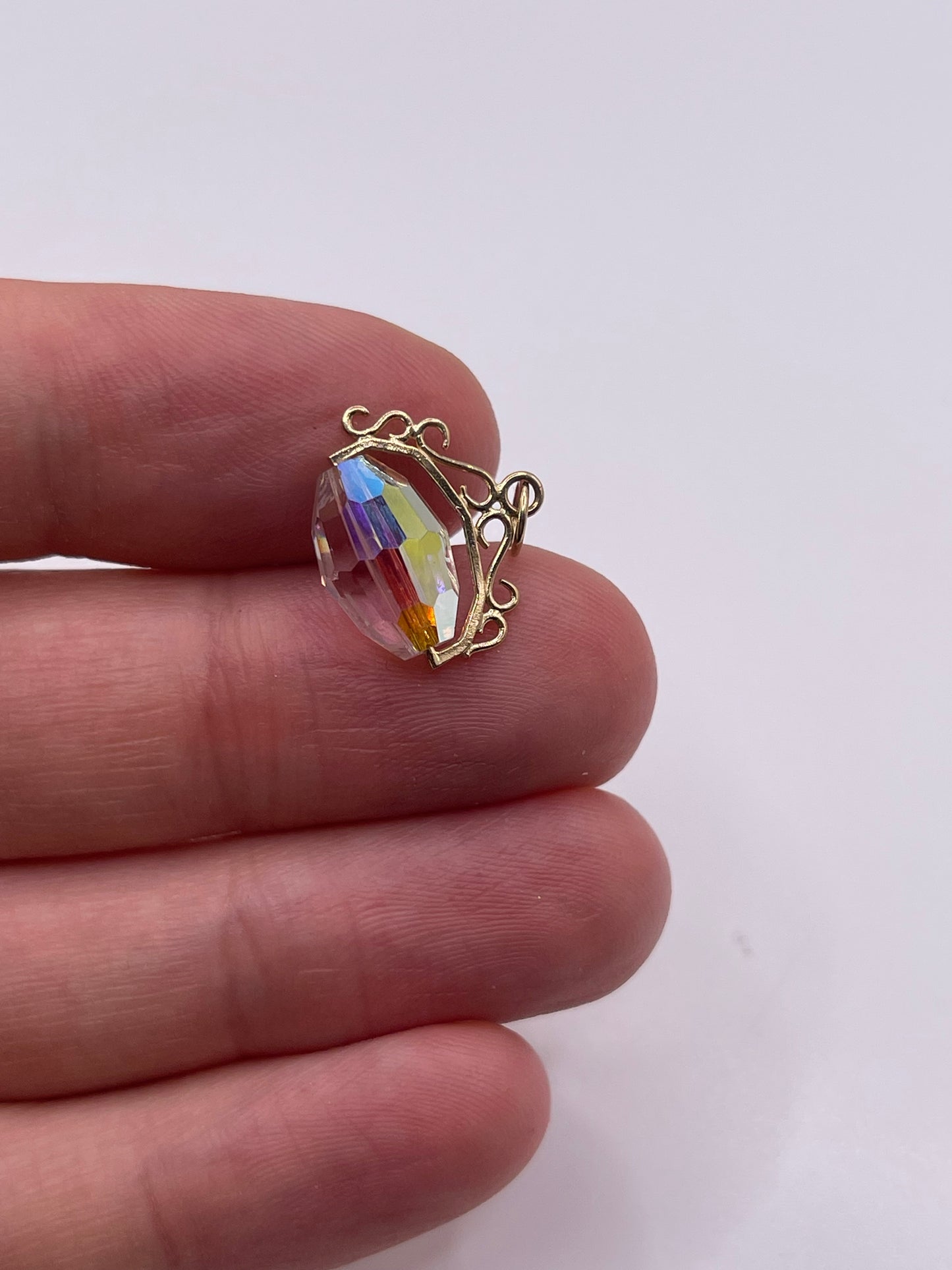 9ct gold crystal fob pendant