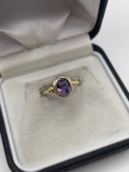 9ct gold amethyst ring