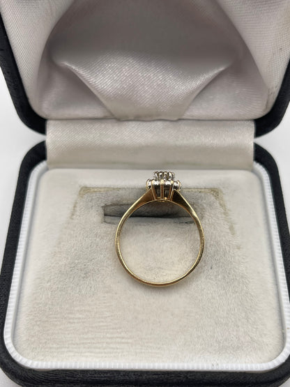 9ct gold emerald and diamond ring