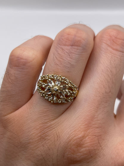 9ct gold peach morganite and diamond ring
