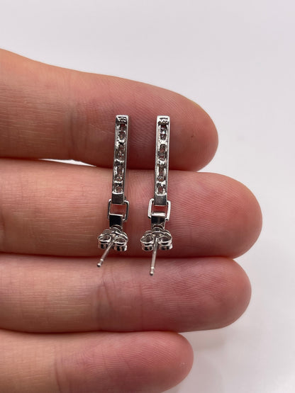 9ct white gold diamond earrings