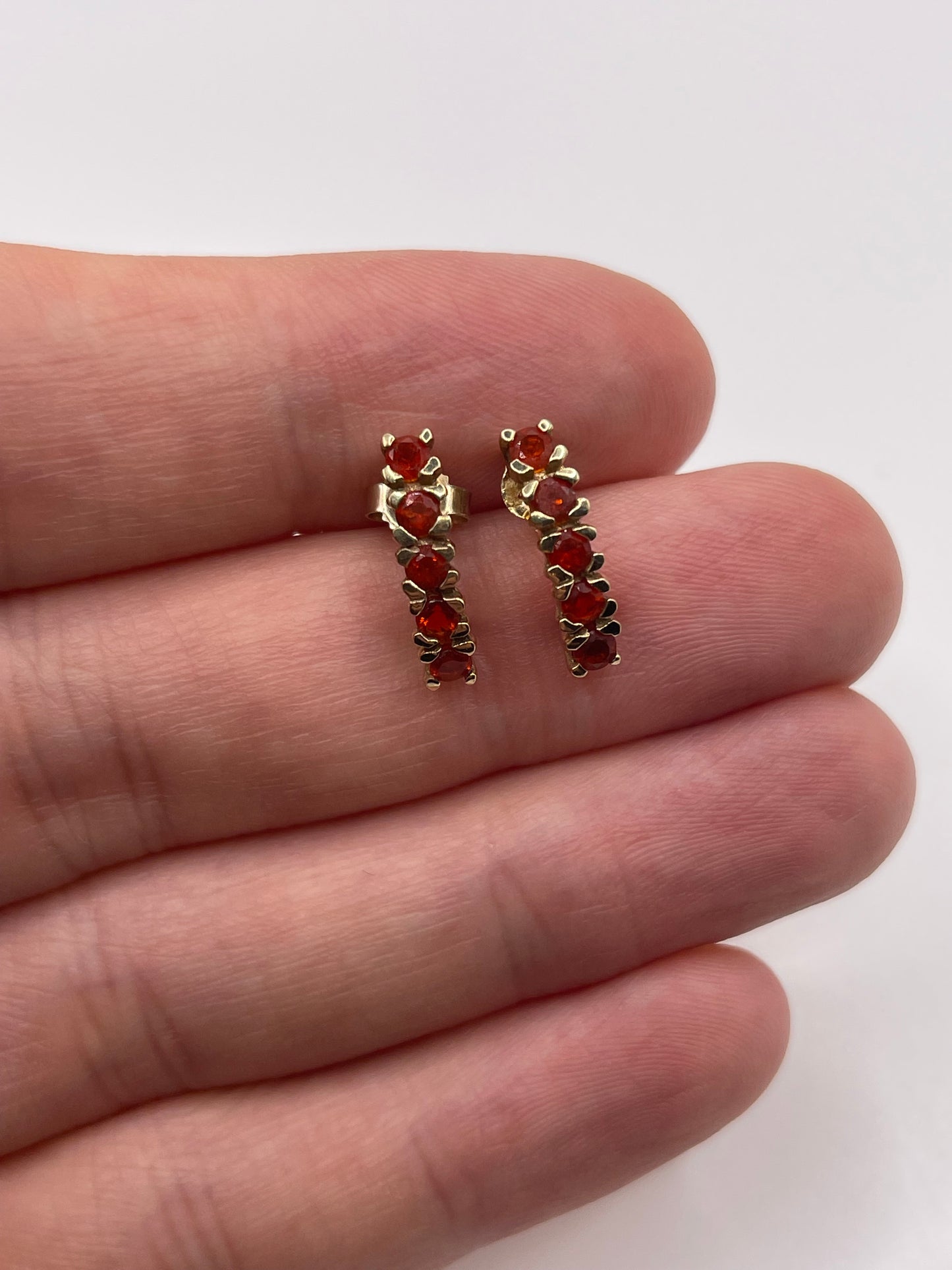 9ct gold fire opal earrings