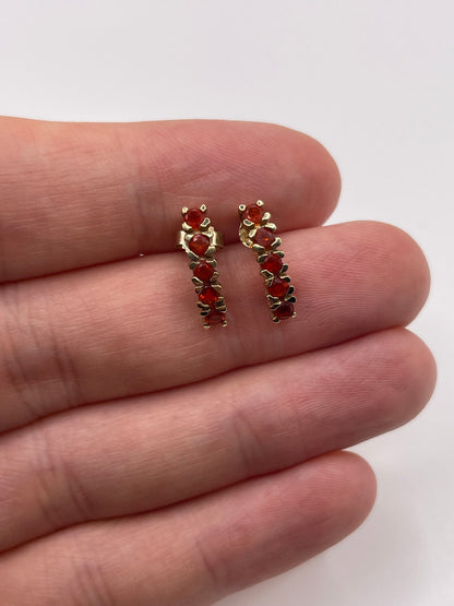 9ct gold fire opal earrings