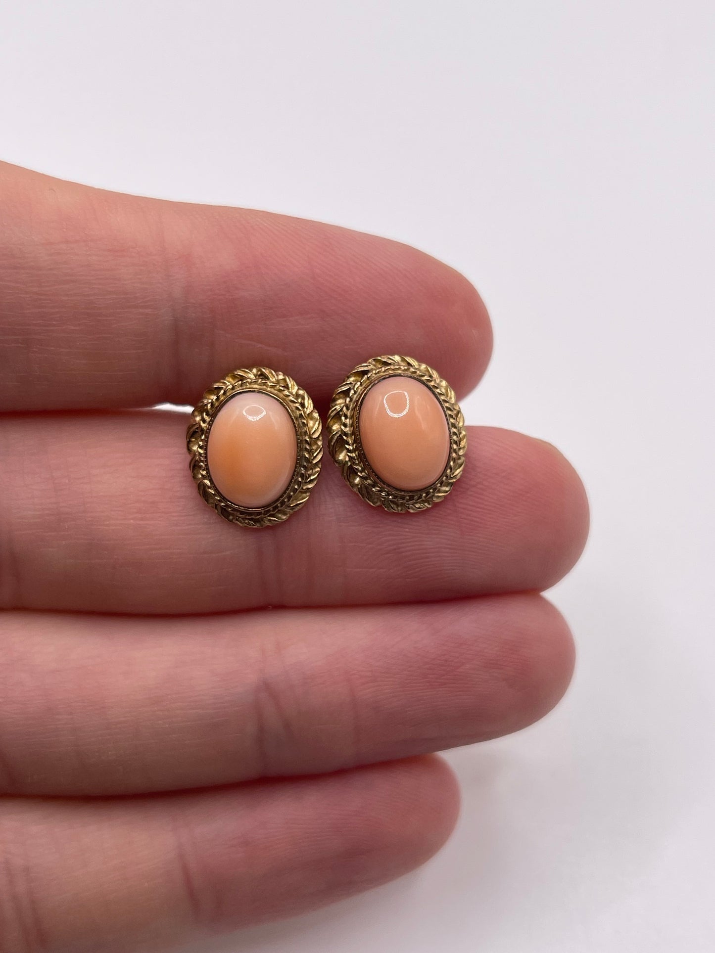 9ct gold coral earrings