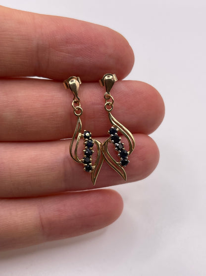 9ct gold sapphire earrings