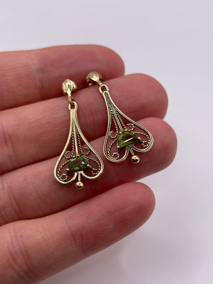 9ct gold quartz earrings