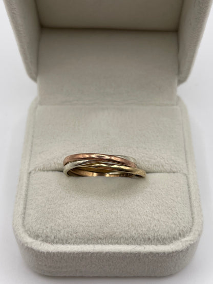 9ct tri gold ring