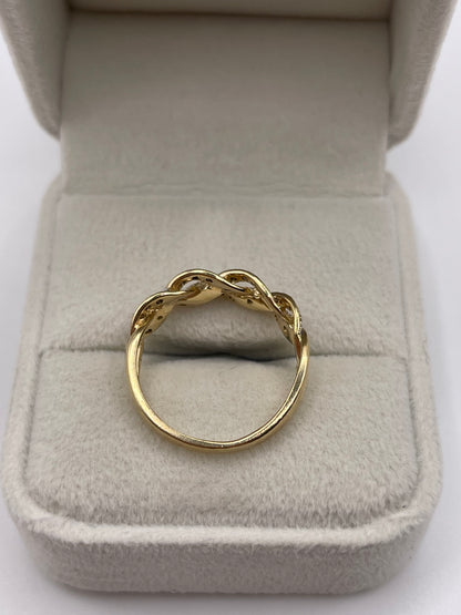 9ct gold diamond knot ring