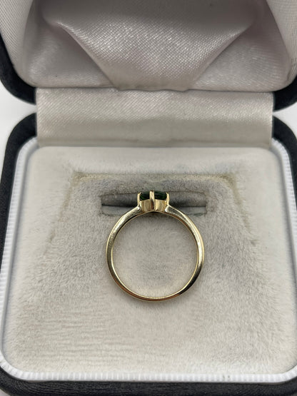 9ct gold diopside ring