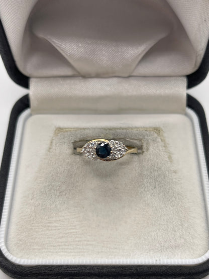 9ct gold sapphire and diamond ring